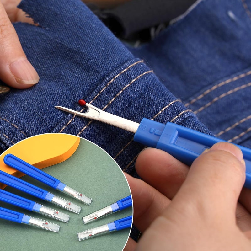 ZMAAGG 6 PCS Seam Ripper Set, Ergonomic Grip Seam Ripper, Blue Seam Ripper for Sewing Crafting and Removing Embroidery Hems and Seams (Blue) - Image 5